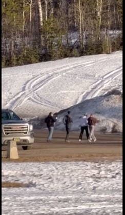 February 11, 2026, Tumbler Ridge, Bc, CANADA: A total of 10 people are dead after a pair of shootings Tuesday in the tiny community of Tumbler Ridge in B.C. s Peace region. The community went into a lockdown that lasted several hours, after police were called about an active shooter at Tumbler Ridge Secondary School. In this still from a video provided to the Associated Press from the scene, students are seen being escorted out of the school with their hands in the air. Tumbler Ridge CANADA  - ZUMAc35_ 20260211_zaf_c35_027 Copyright: xJordonxKosikx