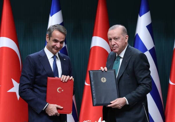 Turkiye and Greece hold High-Level Cooperation Council meeting in Ankara ANKARA, TURKIYE - FEBRUARY 11: (----EDITORIAL USE ONLY - MANDATORY CREDIT - TURKISH PRESIDENCY MUSTAFA KAMACI HANDOUT - NO MARKETING NO ADVERTISING CAMPAIGNS - DISTRIBUTED AS A SERVICE TO CLIENTS----) Turkish President Recep Tayyip Erdogan and Prime Minister of Greece, Kyriakos Mitsotakis attend signing ceremony after the sixth Meeting of Turkiye-Greece High-Level Cooperation Council at Presidential Complex in Ankara, Turkiye on February 11, 2026. TUR Presidency Mustafa Kamaci Anadolu Ankara Turkey. Editorial use only. Please get in touch for any other usage.  Copyright: x2026xAnadoluxTURxPresidencyx xMustafaxKamacix
