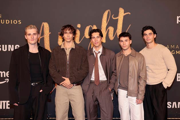Elevator Boys, Luis Freitag, Bene Schulz, Tim Schaecker, Julien Brown und Jacob Rott beim - A Night To Remember- Event von Prime Video & MGM Studios im Rahmen der 76. Berlinale International Film Festival am 11.02.2026 in der Von Greifswald Location in Berlin A Night To Remember Event in Berlin