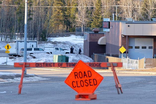 February 11, 2026, Tumbler Ridge, Bc, Canada: Police could be seen leaving and going to the Tumbler Ridge Secondary School throughout the morning in Tumbler Ridge, B.C. on Wednesday, Feb. 11, 2026. Tumbler Ridge Canada  - ZUMAc35_ 20260211_zaf_c35_144 Copyright: xJessexBoilyx
