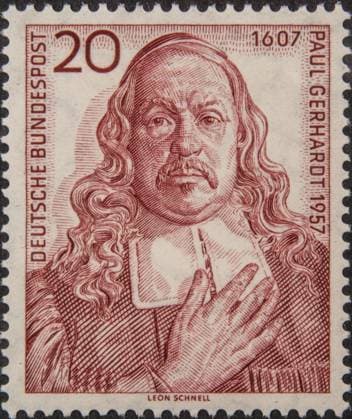 Paul Gerhardt (1607 1676) war ein deutscher lutherischer Theologe. Er ist vor allem als einer der am weitesten verbreiteten lutherischen Kirchenlieddichter bekannt. Porträt auf einer deutschen Briefmarke Paul Gerhardt (1607-1676) was a German Lutheran theologian. He is best known as one of the most widely distributed Lutheran hymn writers. Portrait on a German postage stamp Copyright: imageBROKER AlfxJönsson ibxjon16538494.jpg