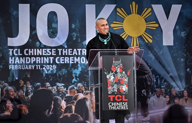 Rapper Taboo of the Black Eyed Peas attends a hand and footprint ceremony honoring Jo Koy in the forecourt of the TCL Chinese Theatre in Los Angeles, California on Wednesday, February 11, 2026.  LAP20260211719 CHRISxCHEW