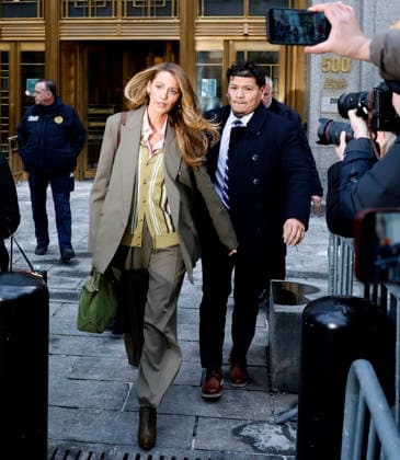 Blake Lively departs U.S. District Court in Manhattan after a settlement conference to get to a resolution ahead of the May 18 trial against Justin Baldoni on Wednesday, February 11, 2026 in New York City. Both Baldoni and Lively have filed lawsuits against one another following the production of the 2024 movie It Ends With Us.  NYP20260211110 JOHNxANGELILLO