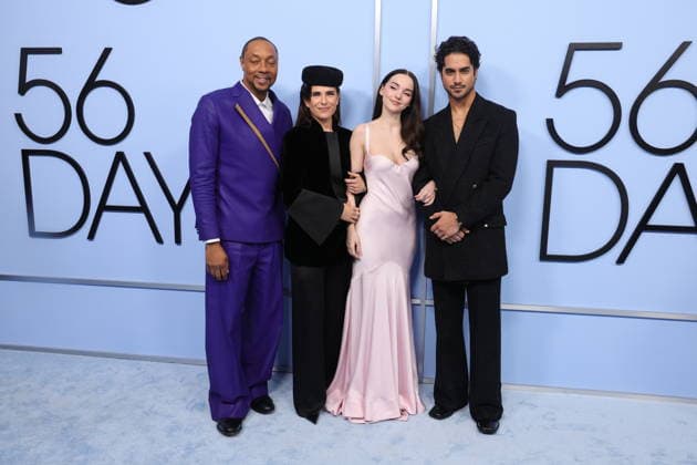 LOS ANGELES, CALIFORNIA - FEBRUARY 11 Karyn Usher, Dorian Missick, Karla Souza, Dove Cameron, Avan Jogia and Lisa Zwerling at the Los Angeles Premiere of Amazon MGM Studios Prime Original Series 56 Days at Hammer Museum on February 11, 2026 in Los Angeles, California Credit: USA - ZUMAa123 20260211_zaa_a123_071 Copyright: xAdMediax