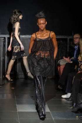 Frederick Anderson runway New York Fashion Week in New York, USA - 11 Feb 2026 A model walks the runway at the Frederick Anderson fashion show during New York Fashion Week at Nebula. New York United States Copyright: xRonxAdarx xSOPAxImagesx _radar_anderson_20260211_00313