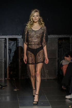 Frederick Anderson runway New York Fashion Week in New York, USA - 11 Feb 2026 A model walks the runway at the Frederick Anderson fashion show during New York Fashion Week at Nebula. New York United States Copyright: xRonxAdarx xSOPAxImagesx _radar_anderson_20260211_00394