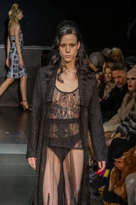 Frederick Anderson runway New York Fashion Week in New York, USA - 11 Feb 2026 A model walks the runway at the Frederick Anderson fashion show during New York Fashion Week at Nebula. New York United States Copyright: xRonxAdarx xSOPAxImagesx _radar_anderson_20260211_00498