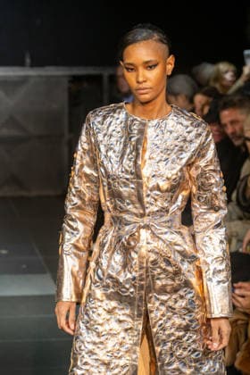 Frederick Anderson runway New York Fashion Week in New York, USA - 11 Feb 2026 A model walks the runway at the Frederick Anderson fashion show during New York Fashion Week at Nebula. New York United States Copyright: xRonxAdarx xSOPAxImagesx _radar_anderson_20260211_00742