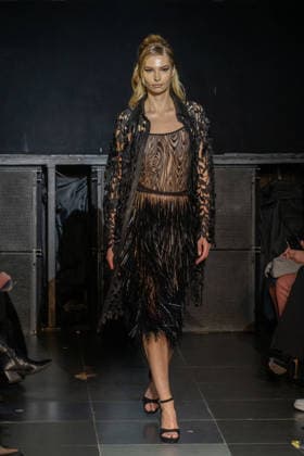 Frederick Anderson runway New York Fashion Week in New York, USA - 11 Feb 2026 A model walks the runway at the Frederick Anderson fashion show during New York Fashion Week at Nebula. New York United States Copyright: xRonxAdarx xSOPAxImagesx _radar_anderson_20260211_00856