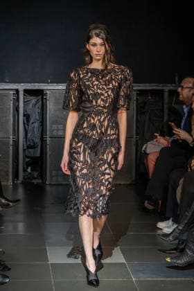 Frederick Anderson runway New York Fashion Week in New York, USA - 11 Feb 2026 A model walks the runway at the Frederick Anderson fashion show during New York Fashion Week at Nebula. New York United States Copyright: xRonxAdarx xSOPAxImagesx _radar_anderson_20260211_00918