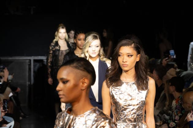 Frederick Anderson runway New York Fashion Week in New York, USA - 11 Feb 2026 Models walk the runway finale at the Frederick Anderson fashion show during New York Fashion Week at Nebula. New York United States Copyright: xRonxAdarx xSOPAxImagesx _radar_anderson_20260211_01066