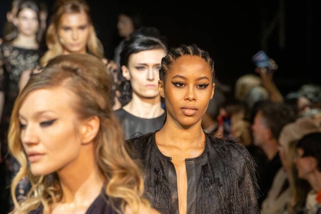 Frederick Anderson runway New York Fashion Week in New York, USA - 11 Feb 2026 Models walk the runway finale at the Frederick Anderson fashion show during New York Fashion Week at Nebula. New York United States Copyright: xRonxAdarx xSOPAxImagesx _radar_anderson_20260211_01071