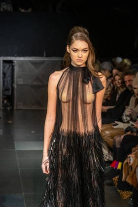 February 11, 2026, New York, United States: A model walks the runway at the Frederick Anderson fashion show during New York Fashion Week at Nebula. New York United States  - ZUMAs197 20260211_aaa_s197_493 Copyright: xRonxAdarx