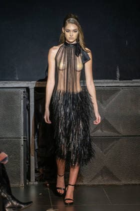 February 11, 2026, New York, United States: A model walks the runway at the Frederick Anderson fashion show during New York Fashion Week at Nebula. New York United States  - ZUMAs197 20260211_aaa_s197_498 Copyright: xRonxAdarx
