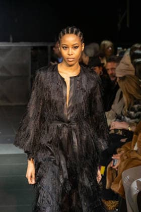 February 11, 2026, New York, United States: A model walks the runway at the Frederick Anderson fashion show during New York Fashion Week at Nebula. New York United States  - ZUMAs197 20260211_aaa_s197_503 Copyright: xRonxAdarx