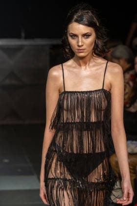 February 11, 2026, New York, United States: A model walks the runway at the Frederick Anderson fashion show during New York Fashion Week at Nebula. New York United States  - ZUMAs197 20260211_aaa_s197_505 Copyright: xRonxAdarx