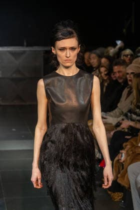 February 11, 2026, New York, United States: A model walks the runway at the Frederick Anderson fashion show during New York Fashion Week at Nebula. New York United States  - ZUMAs197 20260211_aaa_s197_510 Copyright: xRonxAdarx