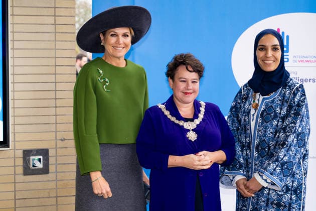 12-02-2026 Utrecht Queen Maxima with Sharon Dijksma attended the opening of the International Year of Volunteers at the Stadsschouwburg in Utrecht. Â  Copyright: xPPEx