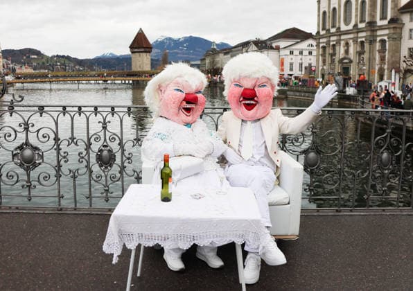 12.02.2026 Luzern Schweiz Fasnacht2026 in Luzern. Bild : Originelles Fasnachts Paar *** 12 02 2026 Lucerne Switzerland Fasnacht2026 in Lucerne Picture Original Fasnacht couple 