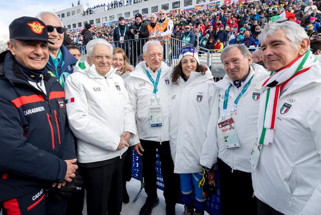 Gold for Brignone: the President attends the women s Super G downhill race. President of the Republic Sergio Mattarella with Federica Brignone after her victory in the Super-G. - Cortina D Ampezzo. Italy 12 Feb 2026, Credit:Paul Giandotti Avalon Italy, Cortina d Ampezzo  Copyright: xPaulxGiandottix xAvalonx 1074349723