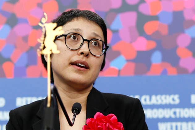 Shahrbanoo Sadat bei der Pressekonferenz zum Kinofilm No Good Men Kabul Jan auf der Berlinale 2026 76. Internationale Filmfestspiele Berlin im Hotel Grand Hyatt. Berlin, 12.02.2026