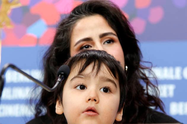 Liam Hussaini und Laila Mahmudi bei der Pressekonferenz zum Kinofilm No Good Men Kabul Jan auf der Berlinale 2026 76. Internationale Filmfestspiele Berlin im Hotel Grand Hyatt. Berlin, 12.02.2026