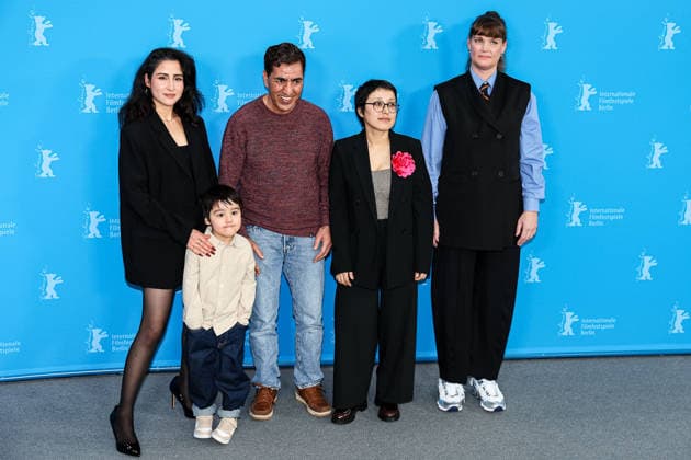 Berlin Berlinale, 76. internationale Filmfestspiele Berlin 2026 Links Laila Mahmudi, Liam Hussaini, Anwar Hashimi Mitte, Shahrbanoo Sadat, Rechts Katja Adomeit Photocall No Good Men Berlinale, 76. internationale Filmfestspiele Berlin 2026 -Pressefoto Roger Buerke Copyright: xEibner-Pressefoto RogerxBuerkex EP_RBE