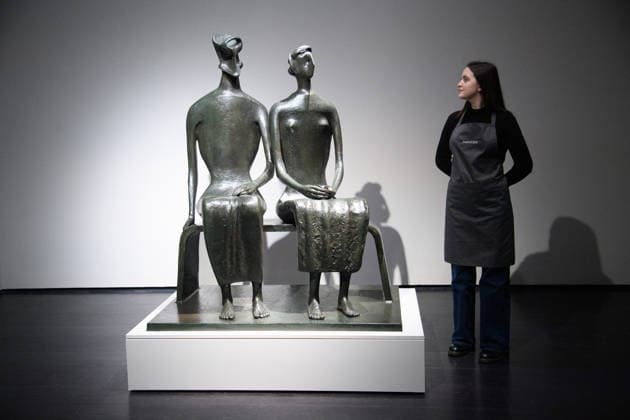Christie s Unveils Henry Moore s King and Queen Sculpture at Christie s King Street, London, UK - 12 February, 2026 A staff member views King and Queen by Henry Moore (est. Â£10m -15m) which is to be offered at auction for the first time in Christie™s 20th 21st Century: London Evening Sale on the 5th March 2026 at Christie s King Street in London, England, UK on Thursday 12 February, 2026., Credit:Justin Ng Avalon UK, England, London, Christie s King Street  Copyright: xJustinxNgx xAvalonx 1074374965