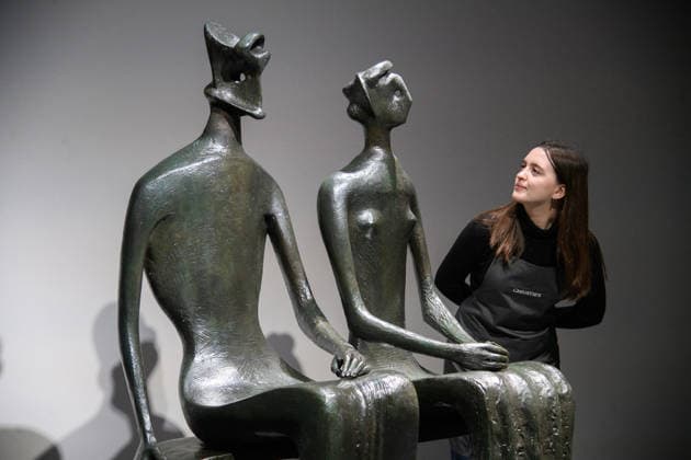 Christie s Unveils Henry Moore s King and Queen Sculpture at Christie s King Street, London, UK - 12 February, 2026 A staff member views King and Queen by Henry Moore (est. Â£10m -15m) which is to be offered at auction for the first time in Christie™s 20th 21st Century: London Evening Sale on the 5th March 2026 at Christie s King Street in London, England, UK on Thursday 12 February, 2026., Credit:Justin Ng Avalon UK, England, London, Christie s King Street  Copyright: xJustinxNgx xAvalonx 1074375019