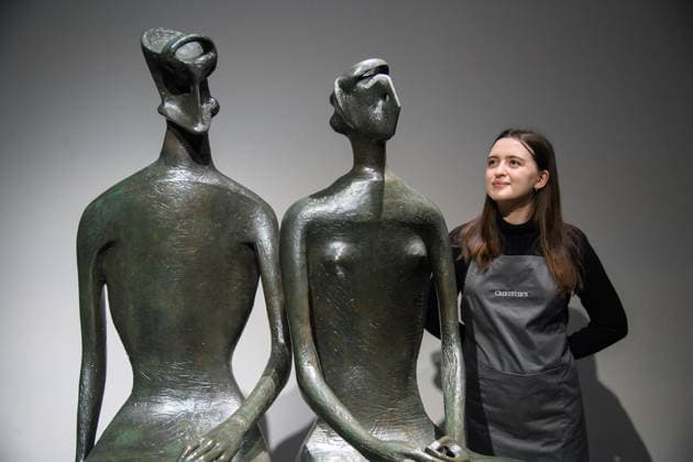 Christie s Unveils Henry Moore s King and Queen Sculpture at Christie s King Street, London, UK - 12 February, 2026 A staff member views King and Queen by Henry Moore (est. Â£10m -15m) which is to be offered at auction for the first time in Christie™s 20th 21st Century: London Evening Sale on the 5th March 2026 at Christie s King Street in London, England, UK on Thursday 12 February, 2026., Credit:Justin Ng Avalon UK, England, London, Christie s King Street  Copyright: xJustinxNgx xAvalonx 1074375050