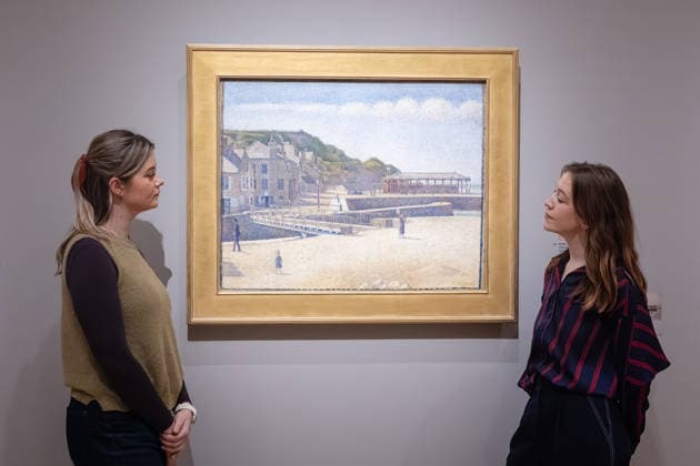 George Seurat Seurat and the Sea exhibition at the Courtauld Gallery in London, UK 12 February 2026 Port-en-Bessin by Georges Seurat on display at The Courtauld Gallery in London, UK, on 12 February 2026, as part of the exhibition Seurat and the Sea, devoted to the artist™s seascapes., Credit:Pete Speller Avalon  Copyright: xPetexSpellerx xAvalonx 1074377905