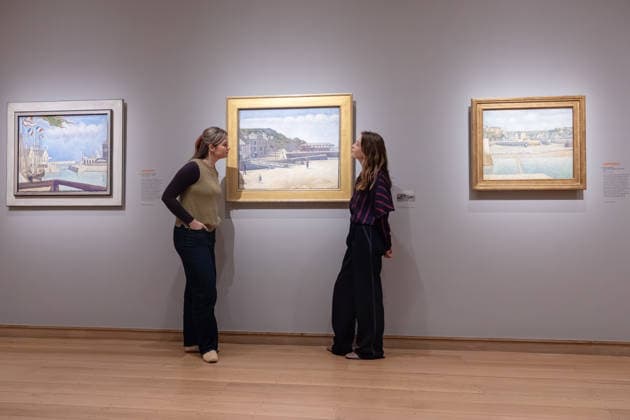 George Seurat Seurat and the Sea exhibition at the Courtauld Gallery in London, UK 12 February 2026 Port-en-Bessin, a Sunday, Port-en-Bessin and Port-en-Bessin, Outer Harbour, Low Tide by Georges Seurat are displayed at The Courtauld Gallery in London, UK, on 12 February 2026, as part of the exhibition Seurat and the Sea, devoted to the artist™s seascapes., Credit:Pete Speller Avalon Copyright: xPetexSpellerx xAvalonx 1074377968