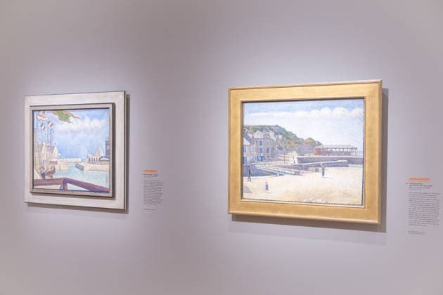 George Seurat Seurat and the Sea exhibition at the Courtauld Gallery in London, UK 12 February 2026 Port-en-Bessin, a Sunday and Port-en-Bessin by Georges Seurat are displayed at The Courtauld Gallery in London, UK, on 12 February 2026, as part of the exhibition Seurat and the Sea, devoted to the artist™s seascapes., Credit:Pete Speller Avalon  Copyright: xPetexSpellerx xAvalonx 1074385745