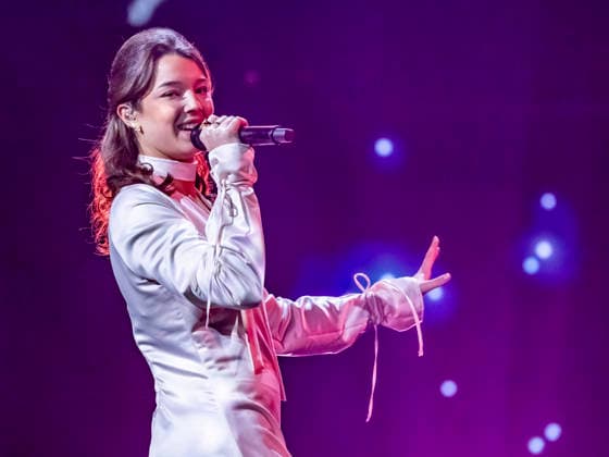 KRISTIANSTAD 2026 02 12 Eva Jumatate performs the entry Selfish at the rehearsals in Kristianstad Arena on Thursday for round 3 of Melodifestivalen 2026 KRISTIANSTAD SWEDEN x50090x  Copyright: xJohanxNilssonx xTTx MELODIFESTIVALEN 2026 KRISTIANSTAD diF2fUqAaWY