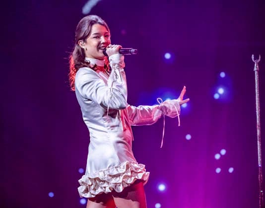 KRISTIANSTAD 2026 02 12 Eva Jumatate performs the entry Selfish at the rehearsals in Kristianstad Arena on Thursday for round 3 of Melodifestivalen 2026 KRISTIANSTAD SWEDEN x50090x  Copyright: xJohanxNilssonx xTTx MELODIFESTIVALEN 2026 KRISTIANSTAD g5JoWQGApuU