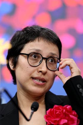 February 12, 2026, Berlin, Germany: Shahrbanoo Sadat, director and leading actress of No Good Men, speaks during the press conference for No Good Men (Berlinale Special Gala) at the 76th Berlin International Film Festival (Berlinale) in Berlin. The festival runs from Feb. 12 to 22, 2026. Berlin Germany  - ZUMAf146 20260212_zip_f146_041 Copyright: xRouzbehxFouladix