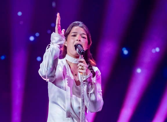 KRISTIANSTAD 2026 02 12 Eva Jumatate performs the entry Selfish at the rehearsals in Kristianstad Arena on Thursday for round 3 of Melodifestivalen 2026 KRISTIANSTAD SWEDEN x50090x  Copyright: xJohanxNilssonx xTTx MELODIFESTIVALEN 2026 KRISTIANSTAD KXt3-1wdPMQ