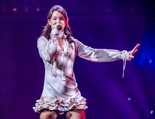 KRISTIANSTAD 2026 02 12 Eva Jumatate performs the entry Selfish at the rehearsals in Kristianstad Arena on Thursday for round 3 of Melodifestivalen 2026 KRISTIANSTAD SWEDEN x50090x  Copyright: xJohanxNilssonx xTTx MELODIFESTIVALEN 2026 KRISTIANSTAD ZWCnJNIM3SQ