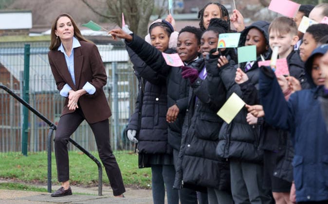 . 12 02 2026. London, United Kingdom. Kate Middleton, the Princess of Wales, during a visit to Castle Hill Academy in Croydon, South London.  xPoolx xi-Imagesx IIM-26565-0004