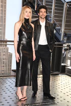 NEW YORK, NY- FEBRUARY 12: Sarah Pidgeon and Paul Anthony Kelly at the Empire State Building to Celebrate the Premiere of FX s Love Story: John F. Kennedy & Carolyn Bessette on FX and Hulu on February 12, 2026 in New York City. Copyright: xmpi099x