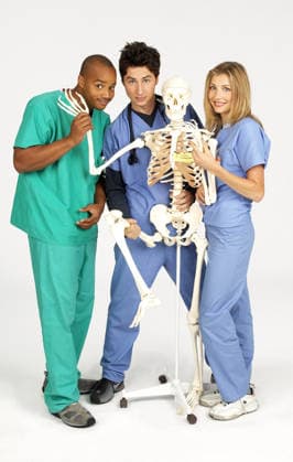RECORD DATE NOT STATED Scrubs Donald Faison, Zach Braff, Sarah Chalke circa 2001 Photo by Paul Drinkwater EDITORIAL USE ONLY  Copyright: x