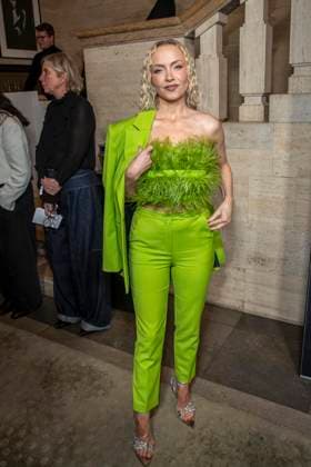 Janin Ullmann in gruen zu Gast bei der Berlin Opening Night by UFA FUNKE und Gala im Rahmen der Berlinale bei den 76 Internationale Filmfestspiele Berlin im Hotel SO Das Stue am Donnerstag 12.Februar 2026 in Berlin Berlin Deutschland
