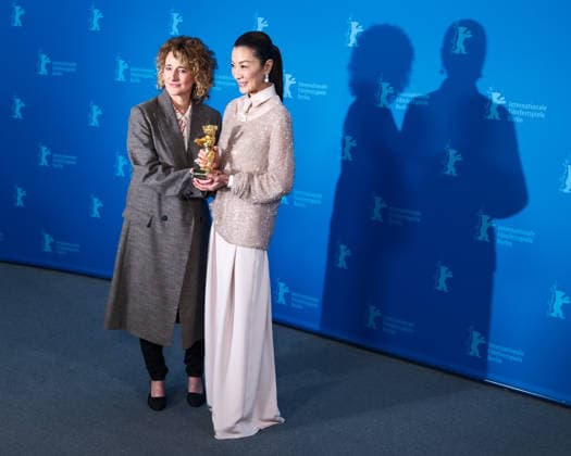 Photocall for Honorary Golden Bear , Grand Hyatt Berlin, Berlin, Germany Festival director Tricia Tuttle with Michelle Yeoh seen at the Photocall for Honorary Golden Bear during Berlinale (Berlin Film Festival) at Grand Hyatt Berlin, Berlin, , Germany on 13 February 2026., Credit:Julie Edwards Avalon  Copyright: xJuliexEdwardsx xAvalonx 1074597215