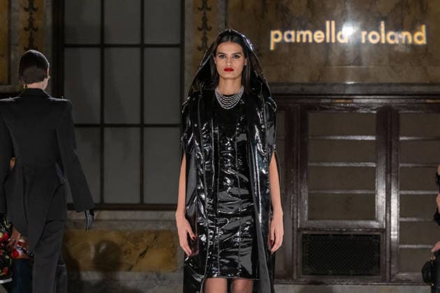 Pamella Roland fashion show during the New York Fashion Week in New York, USA - 12 Feb 2026 A model walks the runway for the Pamella Roland fashion show during the New York Fashion Week at the New York Public Library. New York United States Copyright: xRonxAdarx xSOPAxImagesx _radar_roland_20260212_00039