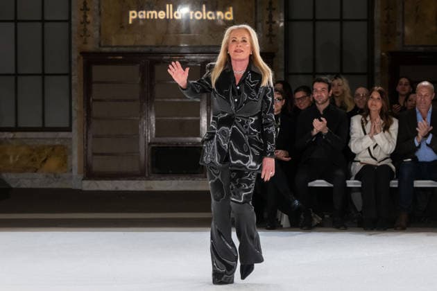 Pamella Roland fashion show during the New York Fashion Week in New York, USA - 12 Feb 2026 Designer Pamella Roland walks the runway finale for the Pamella Roland fashion show during the New York Fashion Week at the New York Public Library on February 12, 2026 in New York City. New York United States Copyright: xRonxAdarx xSOPAxImagesx _radar_roland_20260212_01093