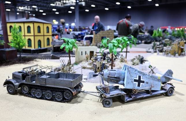 Modell Leben - Modellbaumesse 13.02.2026, Erfurt, Thueringer Modellbaumesse Modell Leben im Bild: unterschiedliche Militaerszenarien werden nachgestellt