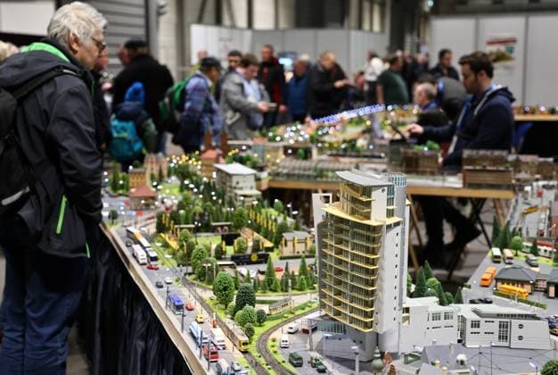 Modell Leben - Modellbaumesse 13.02.2026, Erfurt, Thueringer Modellbaumesse Modell Leben im Bild: Stadt-Nachbau