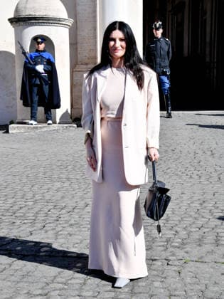 Rome, the delegation of the 76th Sanremo Festival arrives at the Quirinale to meet the President of the Republic. In the photo: Laura Pausini  Copyright: xVincenzoxLandix xipa-agency.netx xVincenzoxLandix IPA_Agency_IPA71425796