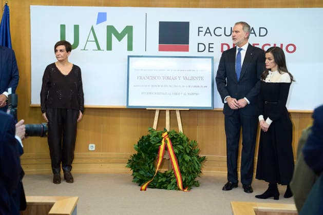 13-02-2026 Madrid Queen Letizia and King Felipe visited the exhibition In Memoriam Toas Y Valiemte 1996-2026 and attended the ceremony of the 30th anniversary of the assassination of Francisco Tomas Y Valiente by the terrorist group ETA at the Faculty of Law in Madrid. No Spain Â  Copyright: xPPEx