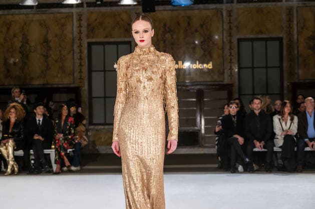 Pamella Roland - Runway - February 2026 New York Fashion Week, New York, USA - 12 Feb 2026 (NEW) Pamella Roland - Runway - February 2026 New York Fashion Week. February 12, 2026, New York, New York, USA: A model walks the runway for the Pamella Roland fashion show during the New York Fashion Week at the New York Public Library on February 12, 2026 in New York City. (Credit: M10s TheNews2) (Foto: M10s Thenews2 imago images) Pamella Roland - Runway - February 2026 New York Fashion Week, New York, USA - 12 Feb 2026  Copyright: xRonxAdarx